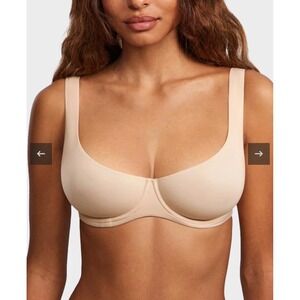 Shecurve Women Beige Underwire Support Seamless Unlined Balconette Bra 38C
